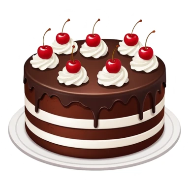 Black Forest cake with chocolate, cherries, and whipped cream sticker