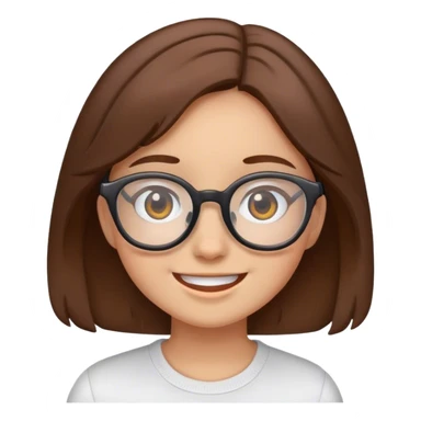 Girl with brown hair and glasses traveling sticker
