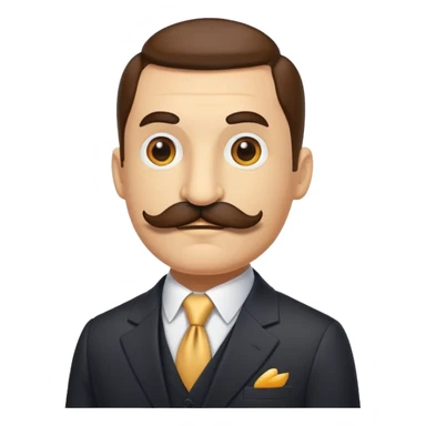 Cockeach with moustache wearing a suit  sticker