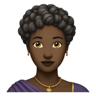 A black woman from 8 th century,short hair, gown sticker