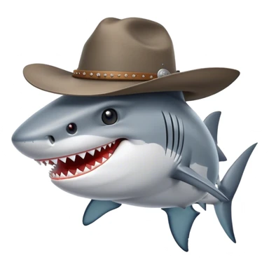 shark with a cowboy hat sticker