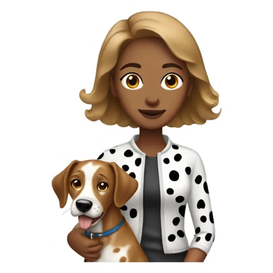Light brown skin women with dog Dalmatian  sticker