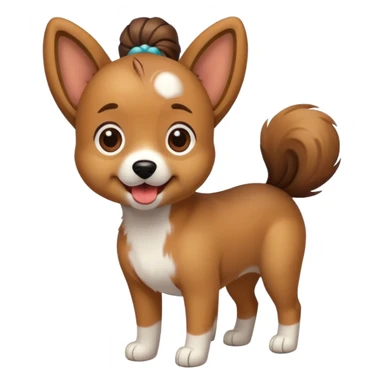 Dog with pony tail sticker