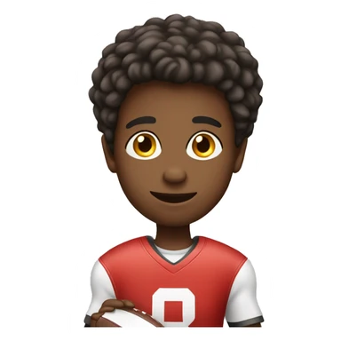 confident boy with football  sticker