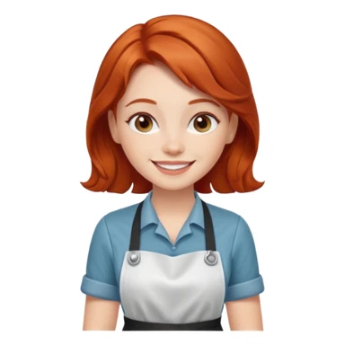 Redhead barista girl sticker