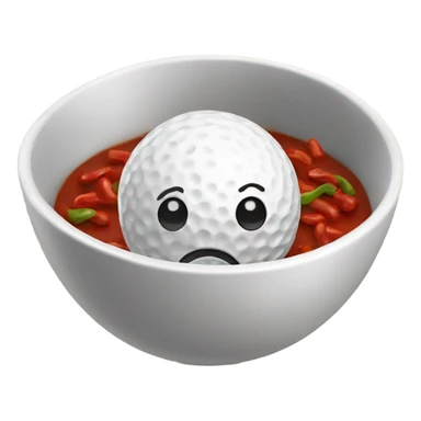 Sad golf ball in bowl of chili sticker