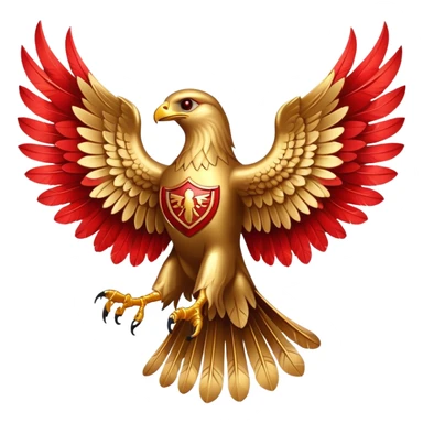 Golden hawk with spread wings, House Bellona symbol, Red Rising sticker