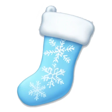 Light blue Christmas stocking with snowflake design sticker