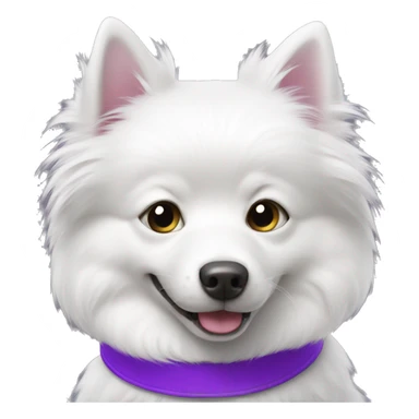 white spitz with purple collar  sticker