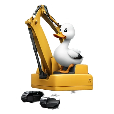 Duck sitting on a excavator sticker