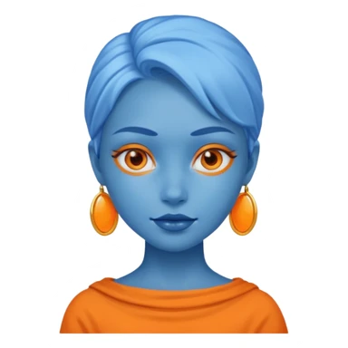 blue skinned orange glassed child girl sticker