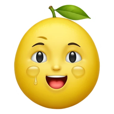 Lemon emoji 🍋 with a crying laughing face 😂 sticker
