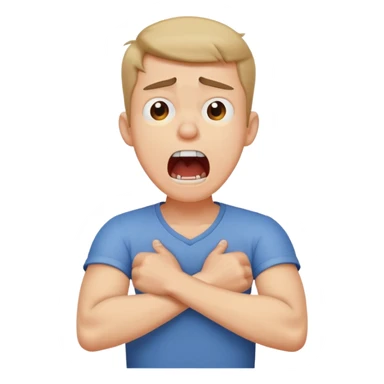 arms crossed holding neck screaming guy sticker