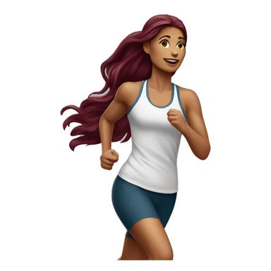 Beautiful tattooed  burgundy long haired woman jogging sticker
