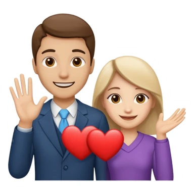 Two people holding half a heart up sticker