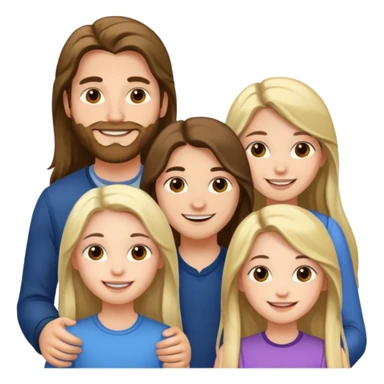 three friends, a man and two girls with long hair sticker
