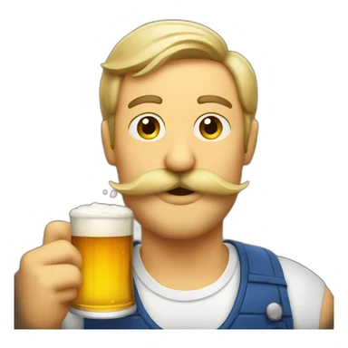 Mustache guy drinking beer  sticker