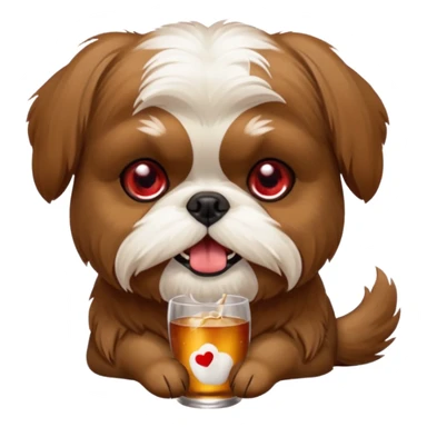 Shih Tzu dog drunk sticker