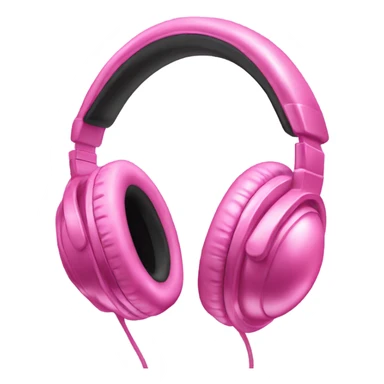 Realistic pair of metallic bubblegum pink Headphone set isolated.  sticker