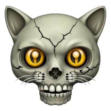 Zombie cat skull sticker