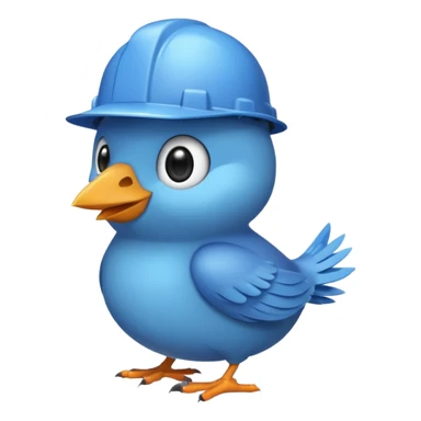 twitter bird wearing a hardhat sticker