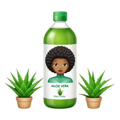 Bottle of Aloe Vera Pre-Poo. The label on the bottle should have a picture of a black woman with afro. sticker