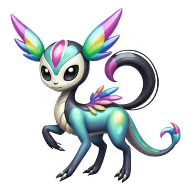 Colorful Shiny Edgy Cool Badass Painted Splashed Exotic Meloetta-Palkia-Venom-Stitch-Fakémon-creature-hybrid sticker