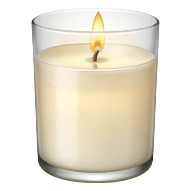 White scented candle in a glass sticker