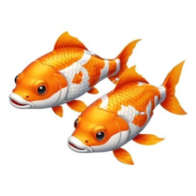 Two "koi" fishes male and female, wearing glasses. sticker