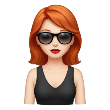 red headed woman with a cruise ship in the background sticker