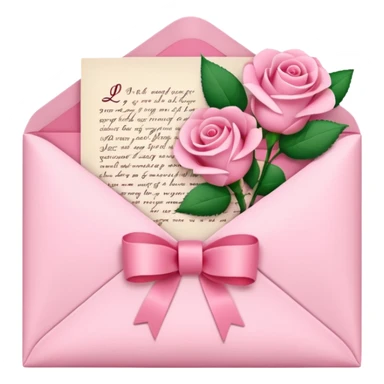 pink Love letter with flowers  sticker