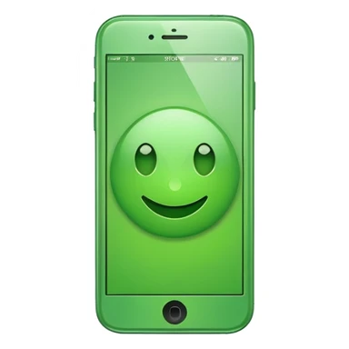 mobile phone emoji, modern smartphone, bright green sticker
