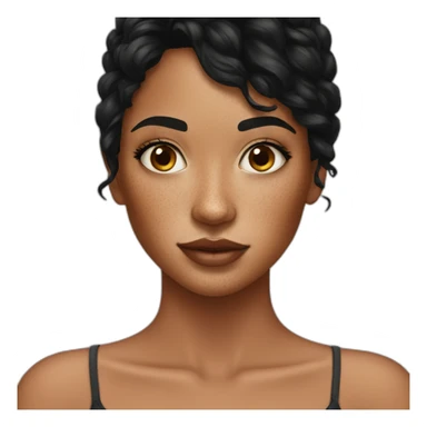 freckles girl blackhair sticker