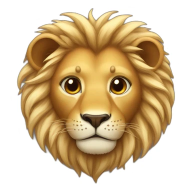 heart-shaped eyes cute lion head sticker