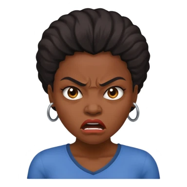 Angry Sarcastic face black woman  sticker
