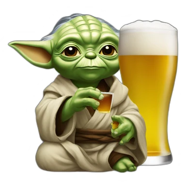 Yoda boit une bière sticker