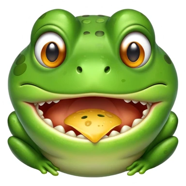 frog emoji getting eaten sticker