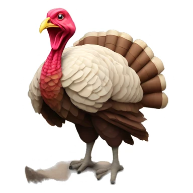 Turkey doing a hike with mountains in the back sticker