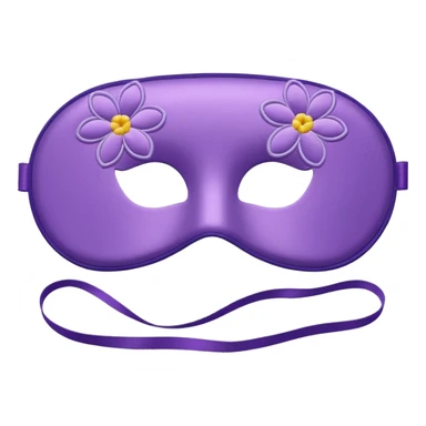 isolated silky sleep mask with a small embroidered flower sticker