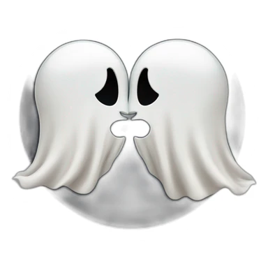 a female and a male ghosts kissing in a Ying and yang sticker
