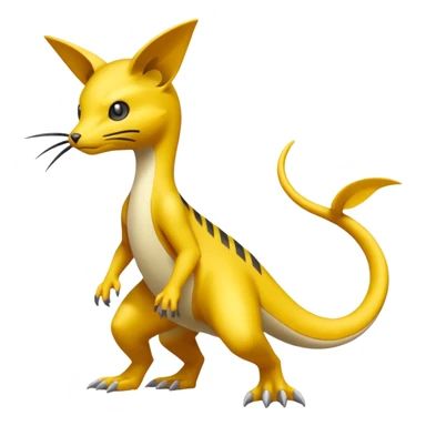  Slim Nimble Long-tailed Whip-fast Flexible Pokémon-Fakémon-Digimon-Creature, (full body) sticker