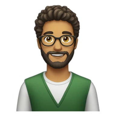 young brazilian man with beard and glasses sticker