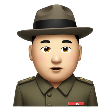 kim jong un with a hat sticker