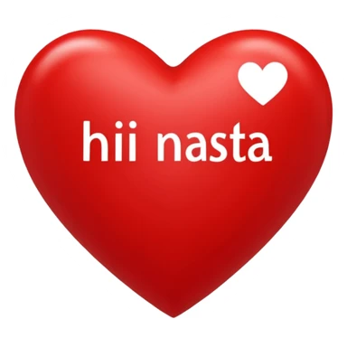 red heart that in the middle writes Hi Nastja sticker