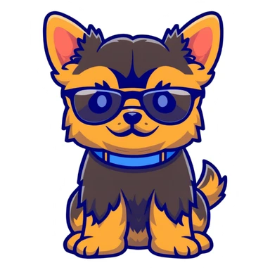 Yorkie terrier con gafas  sticker