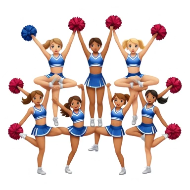 Cheerleaders in a stunt sticker