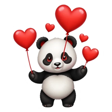cute panda juggling hearts sticker