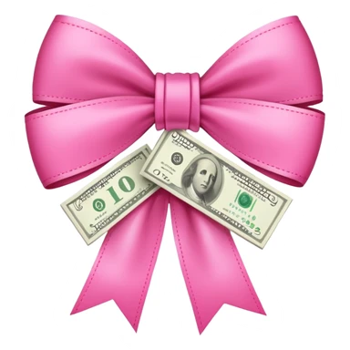 Money cash with pink bow sticker