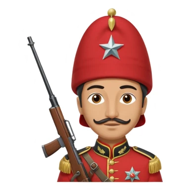 Ottoman janissary in red army dress sticker
