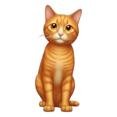 All orange cat with orange eyes sticker